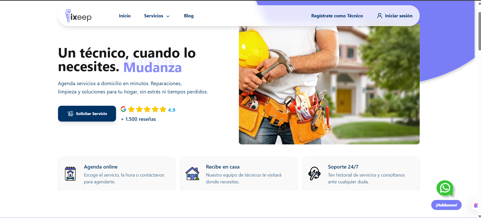 Marketplace de servicios para el hogar Fixeep.